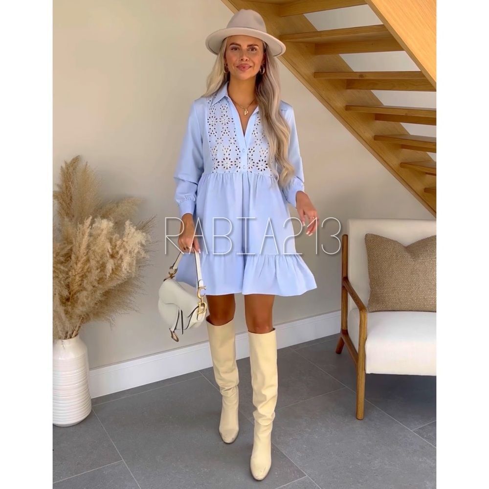 ZARA OPENWORK EMBROIDERED DRESS
